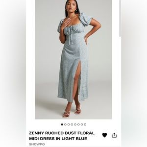 Ruched Bust Floral Midi dress